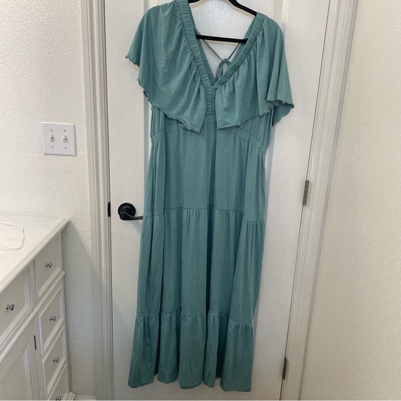 Dresses & Skirts - Sage Green Flutter Sleeve Maxi Dress